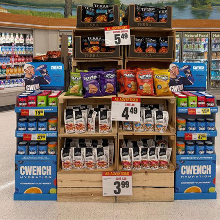 CWENCH Hydration Mix is currently offered for sale on branded displays in Fortino