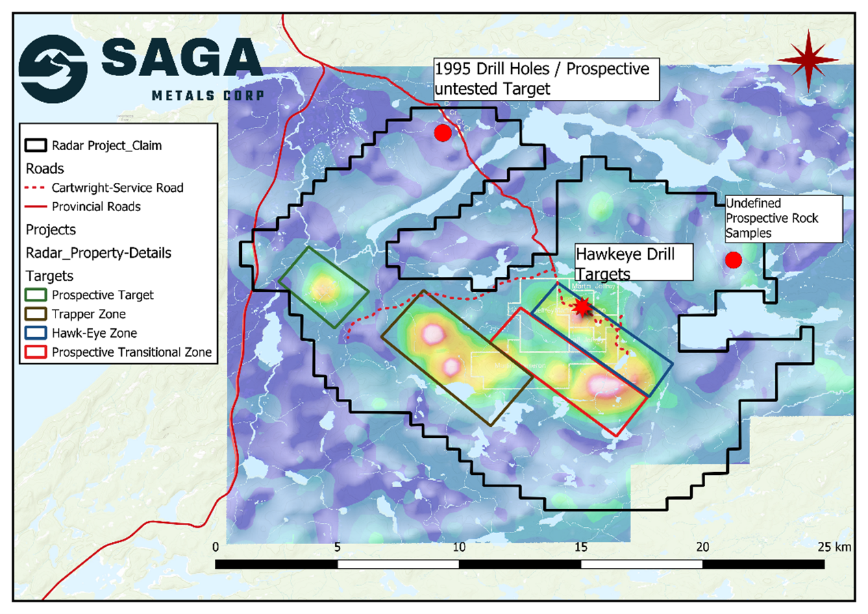 Target zone map of SAGA